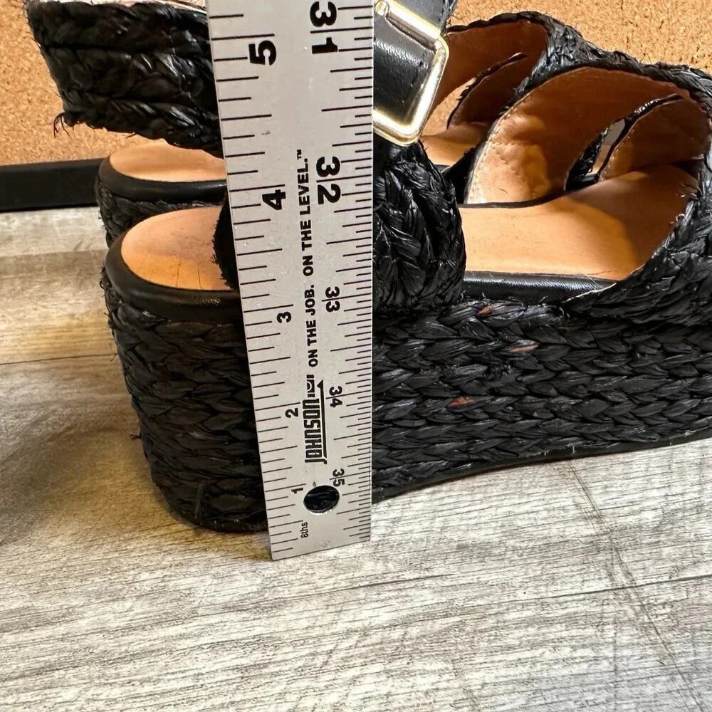 Seychelles Women's Glistening Platform Raffia Sandal in Black Size 9.5 - Picture 6 of 6